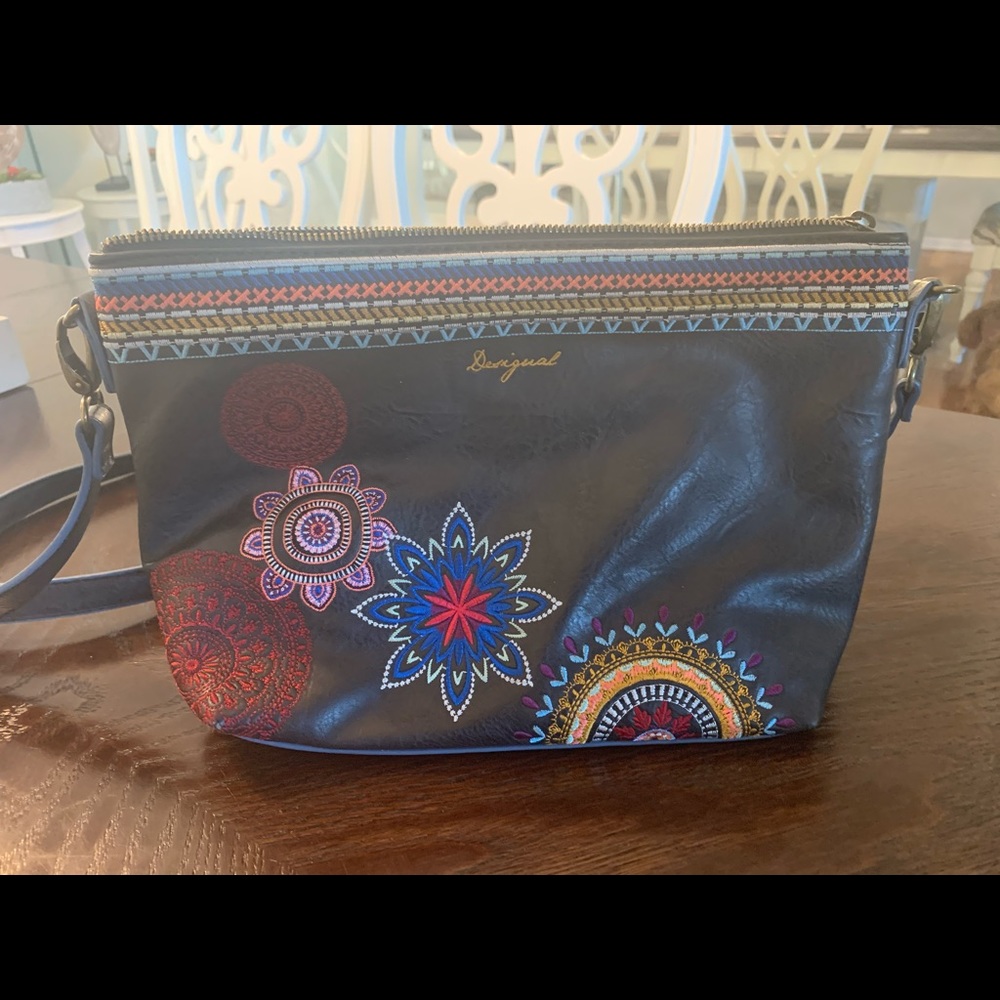 Desigual black leather crossbody bag